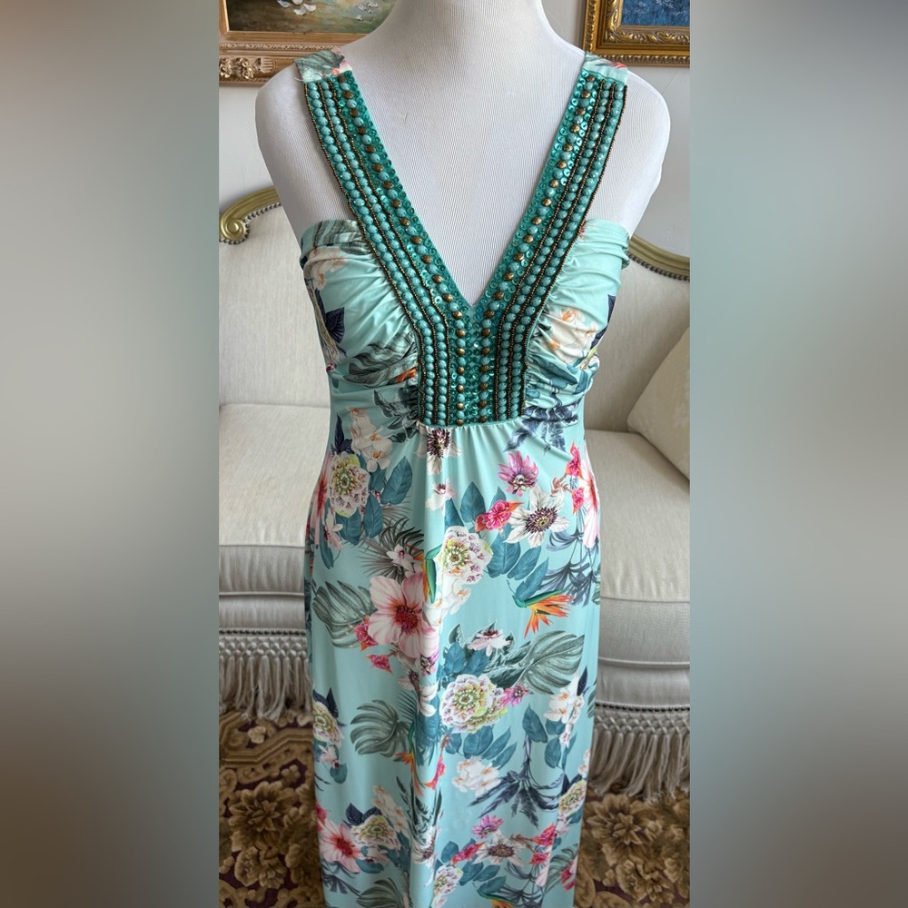 Boston Proper Floral Maxi Dress - Sky Blue - Picture 2 of 5